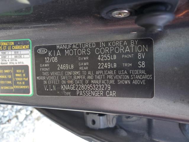 2009 Kia Optima Lx VIN: KNAGE228095323279 Lot: 78230373