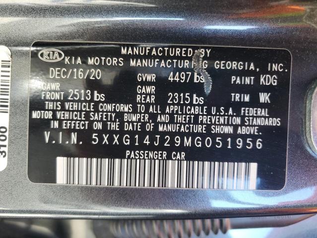 5XXG14J29MG051956 | 2021 KIA k5 lxs