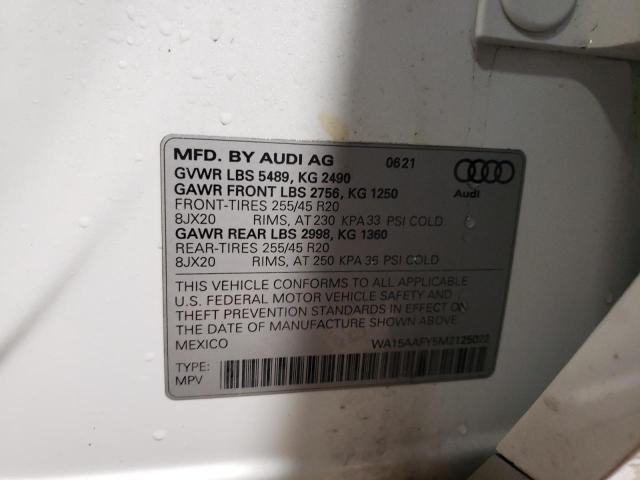 2021 AUDI Q5 SPORTBA - WA15AAFY5M2125022