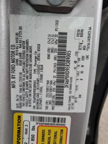 3FA6P0HD9ER389005 | 2014 FORD FUSION SE