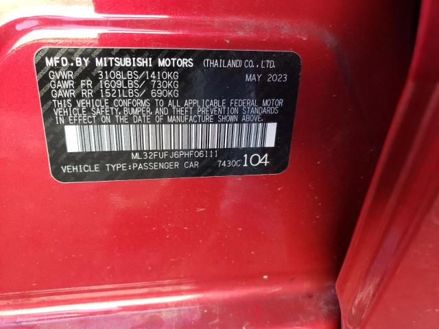 2023 MITSUBISHI MIRAGE G4 - ML32FUFJ6PHF06111