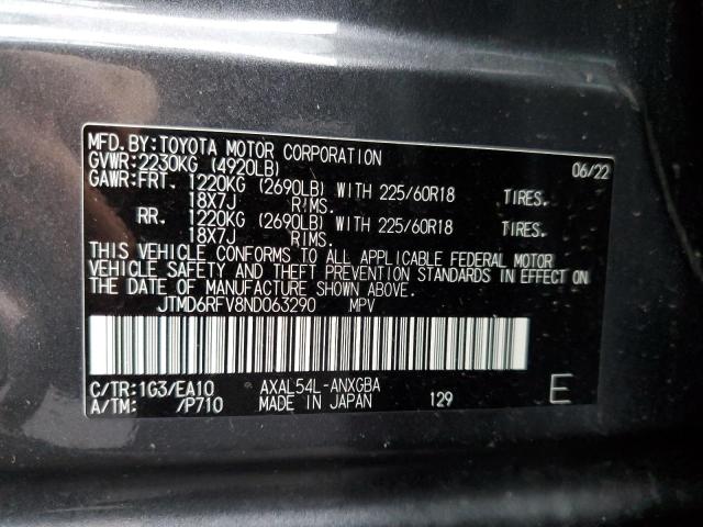 JTMD6RFV8ND063290 | 2022 TOYOTA RAV4 LIMIT