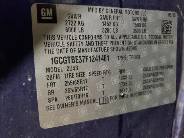 2015 CHEVROLET COLORADO L - 1GCGTBE37F1241481