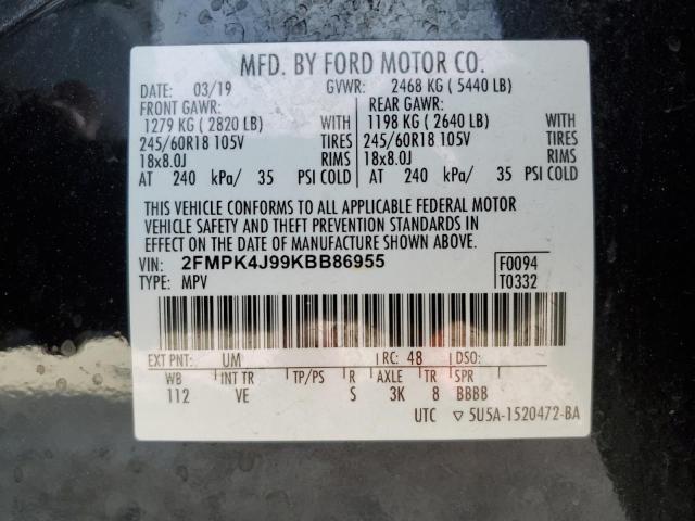 2FMPK4J99KBB86955 2019 FORD EDGE, photo no. 13