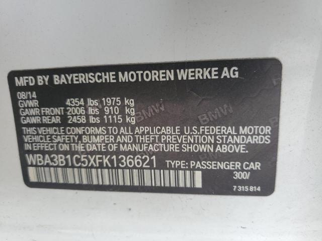 WBA3B1C5XFK136621 | 2015 BMW 320 I