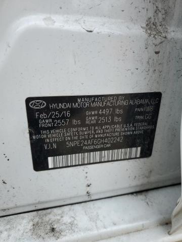 5NPE24AF6GH402242 | 2016 HYUNDAI SONATA SE