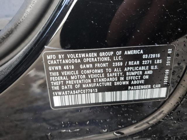 Lot #2494414946 2015 VOLKSWAGEN PASSAT S salvage car