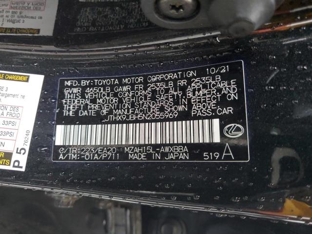2022 LEXUS UX 250H BA JTHX9JBH5N2055969