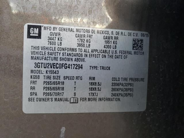 3GTU2VEC0FG417294 | 2015 GMC SIERRA K15