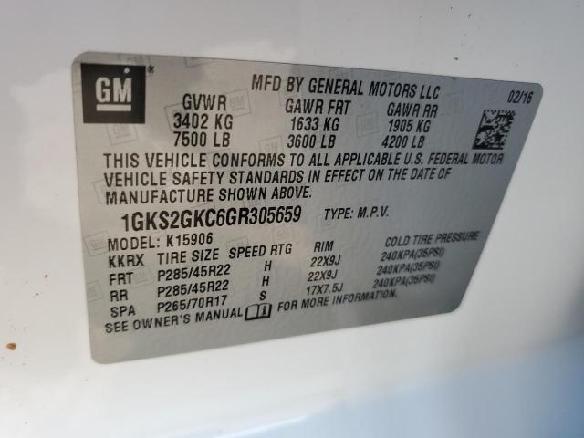 1GKS2GKC6GR305659 | 2016 GMC YUKON XL K