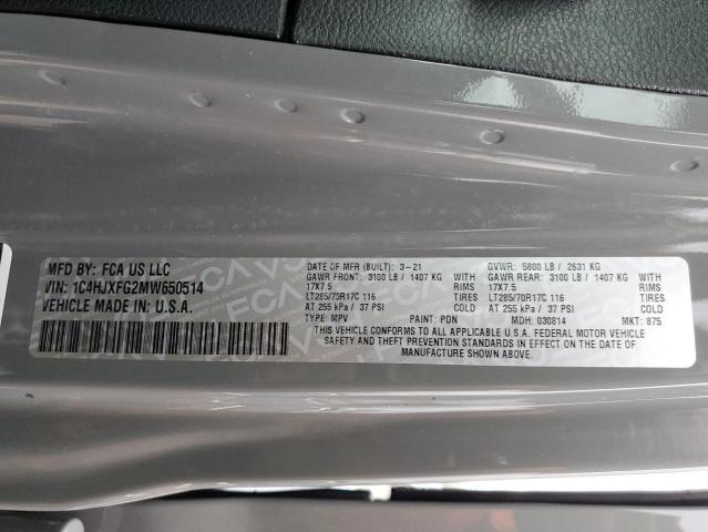 1C4HJXFG2MW650514 | 2021 JEEP WRANGLER U