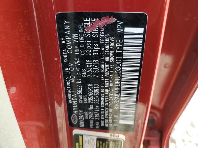 2015 Hyundai Santa Fe Gls VIN: KM8SMDHF8FU103001 Lot: 80660623