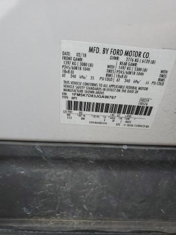 2018 FORD EXPLORER X - 1FM5K7D83JGA96767