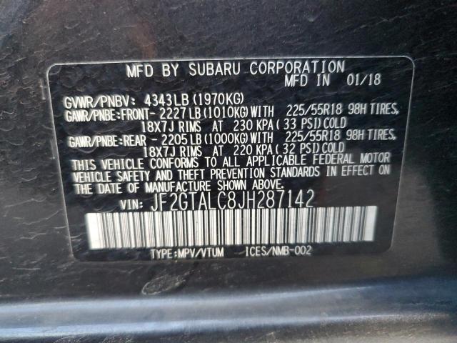 JF2GTALC8JH287142 | 2018 SUBARU CROSSTREK