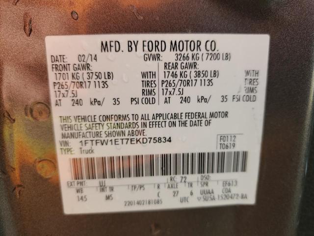 1FTFW1ET7EKD75834 | 2014 FORD F150 SUPER