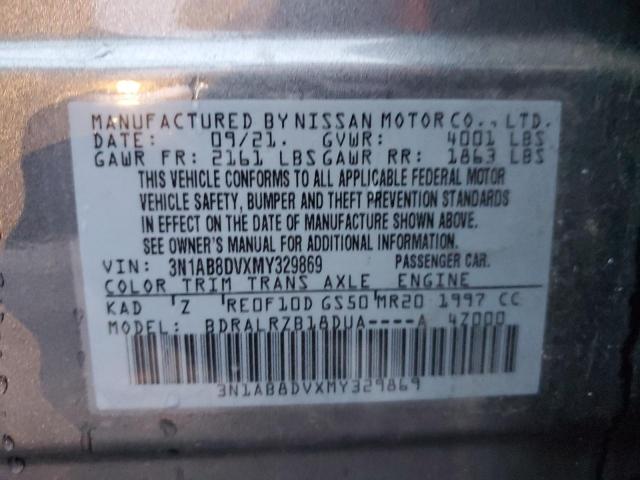 3N1AB8DVXMY329869 | 2021 NISSAN SENTRA SR