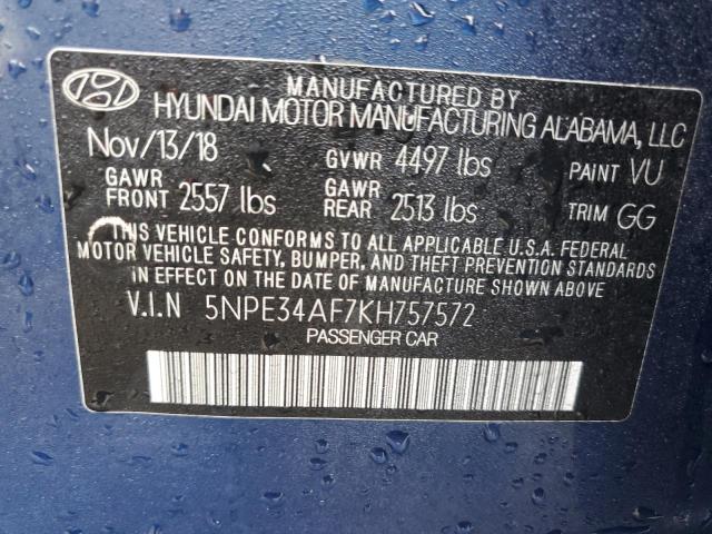 5NPE34AF7KH757572 | 2019 HYUNDAI SONATA LIM