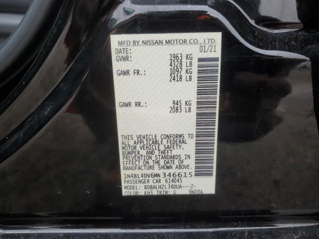 1N4BL4DV6MN346615 | 2021 NISSAN ALTIMA SV