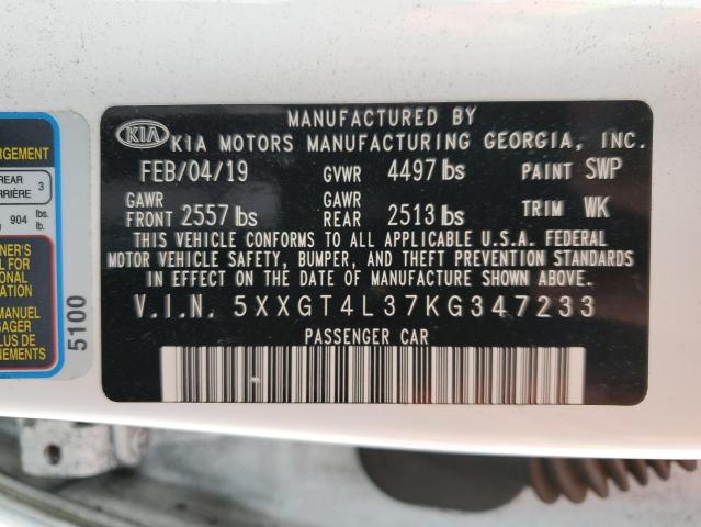 5XXGT4L37KG347233 | 2019 KIA OPTIMA LX