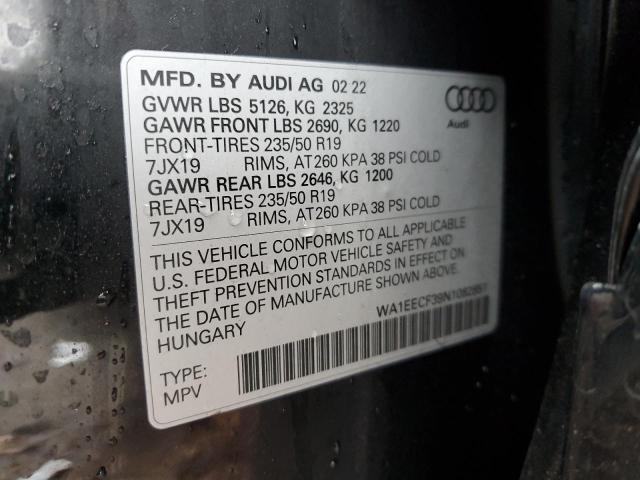 WA1EECF39N1082851 | 2022 AUDI Q3 PREMIUM