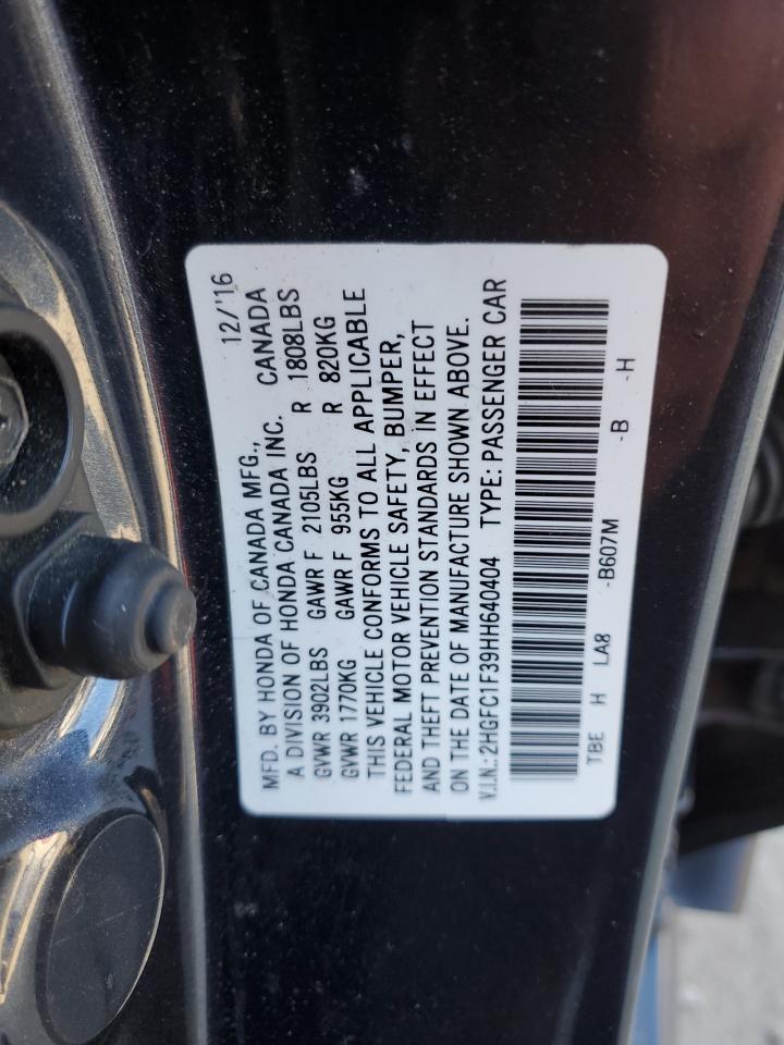 2017 Honda Civic Ex vin: 2HGFC1F39HH640404