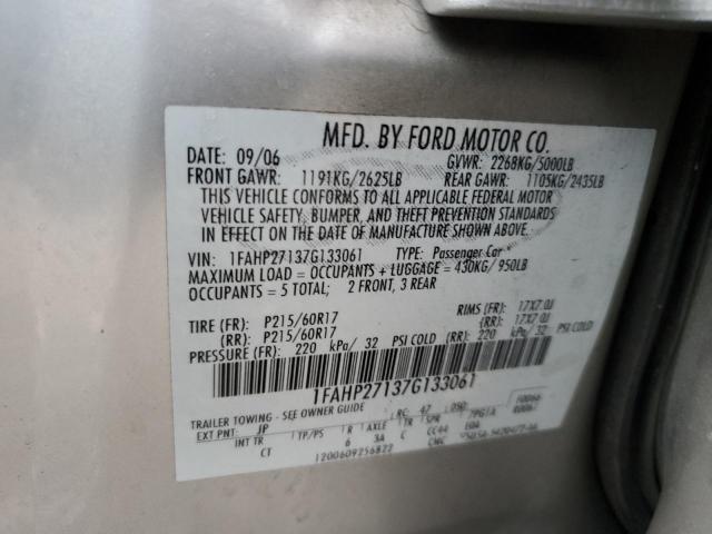 1FAHP27137G133061 | 2007 Ford five hundred sel