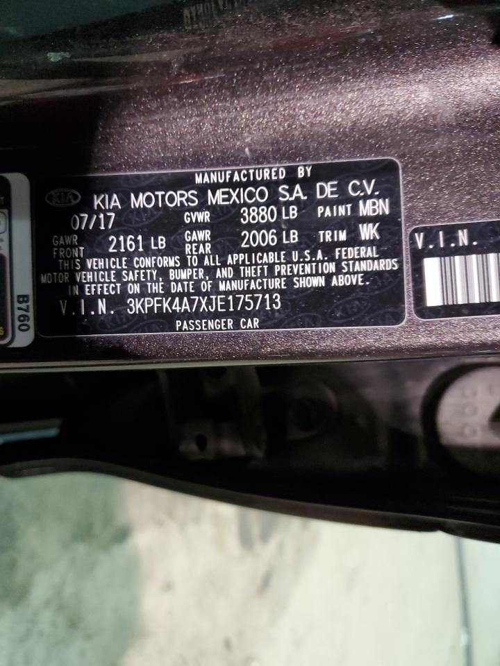 3KPFK4A7XJE175713 2018 Kia Forte Lx