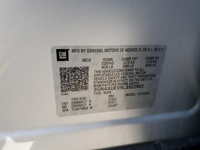 3GNAXUEV9LS522903 | 2020 CHEVROLET EQUINOX LT