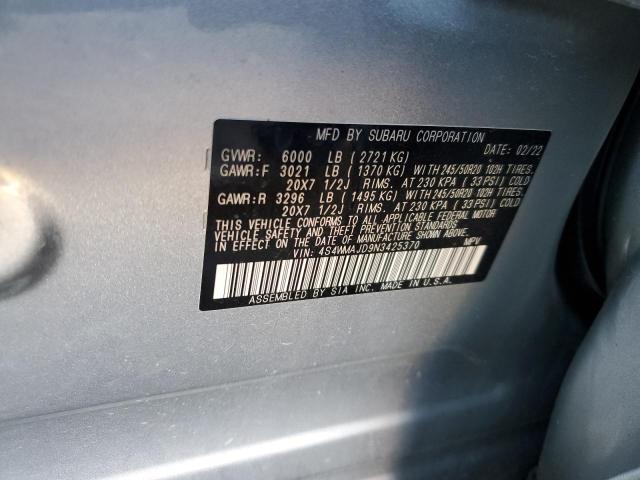 4S4WMAJD9N3425370 | 2022 SUBARU ASCENT ONY