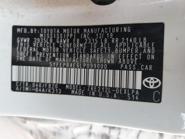 5YFEPRAE6LP099000 | 2020 TOYOTA COROLLA LE