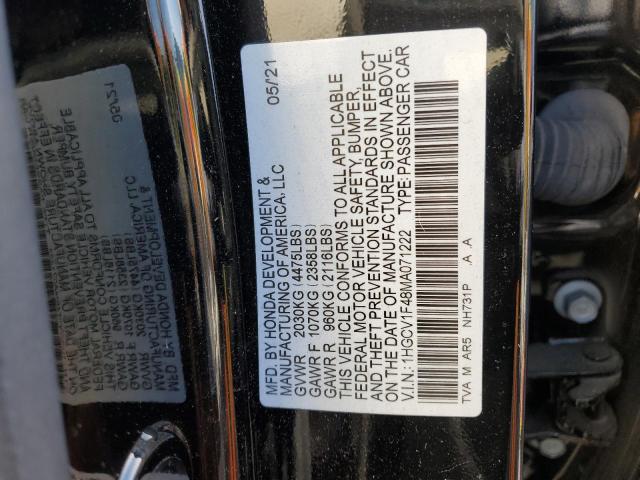 1HGCV1F48MA071222 | 2021 HONDA ACCORD SPO