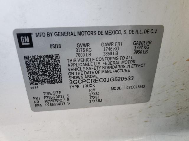 2018 CHEVROLET SILVERADO - 3GCPCREC0JG520533