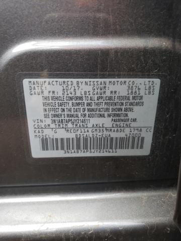 3N1AB7AP5JY214611 | 2018 NISSAN SENTRA S