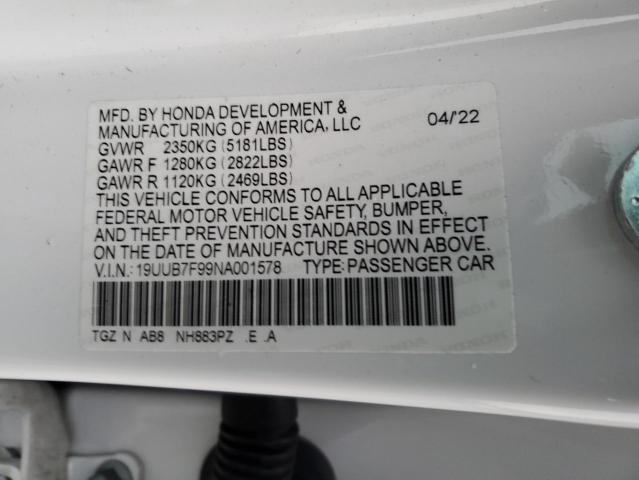 2022 ACURA TLX TYPE S - 19UUB7F99NA001578
