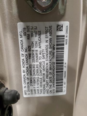 2HKRW2H52KH624132 | 2019 HONDA CR-V EX