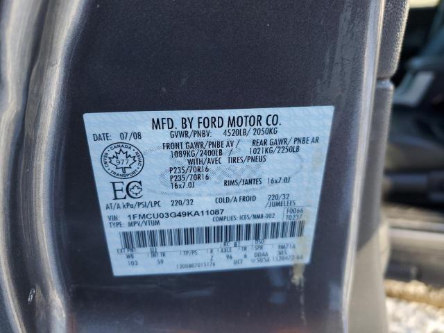 2009 Ford Escape Xlt VIN: 1FMCU03G49KA11087 Lot: 81385373