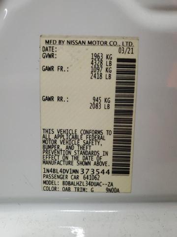 1N4BL4DV1MN373544 | 2021 Nissan altima sv