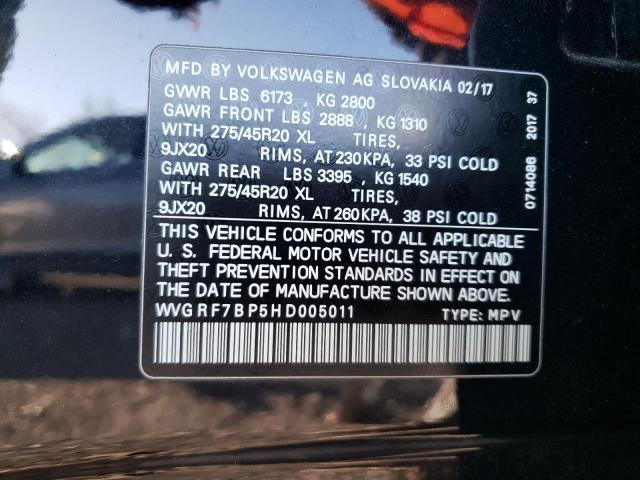 2017 VOLKSWAGEN TOUAREG WO WVGRF7BP5HD005011