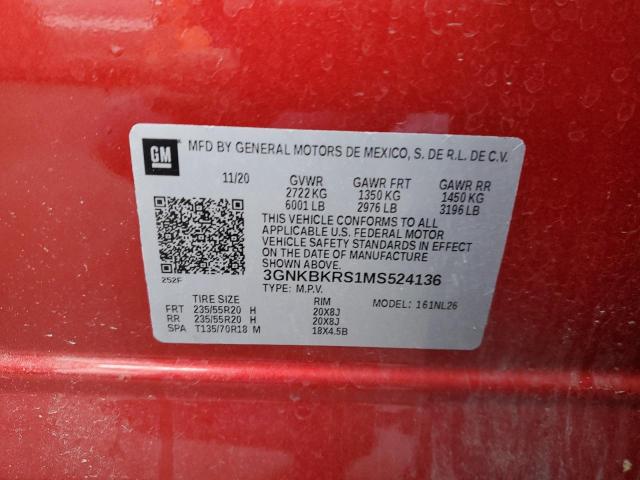 3GNKBKRS1MS524136 | 2021 CHEVROLET BLAZER RS