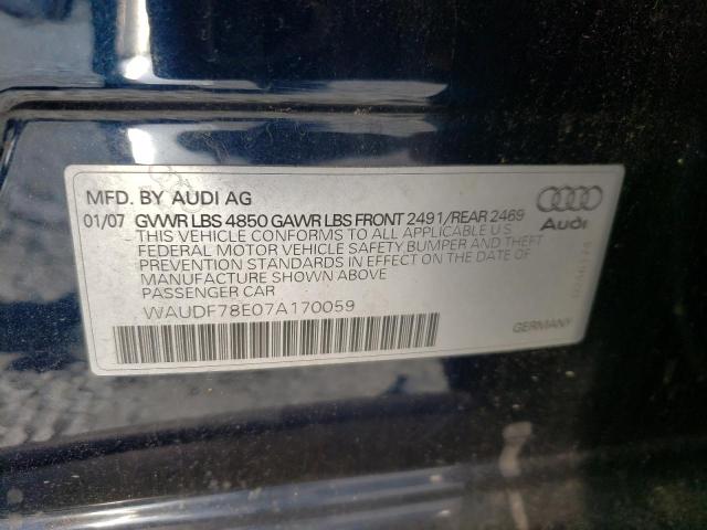 WAUDF78E07A170059 | 2007 Audi a4 2.0t quattro