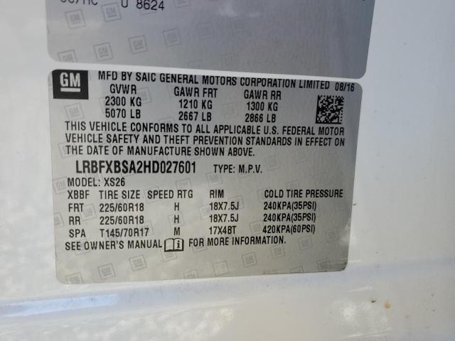 LRBFXBSA2HD027601 | 2017 BUICK ENVISION E