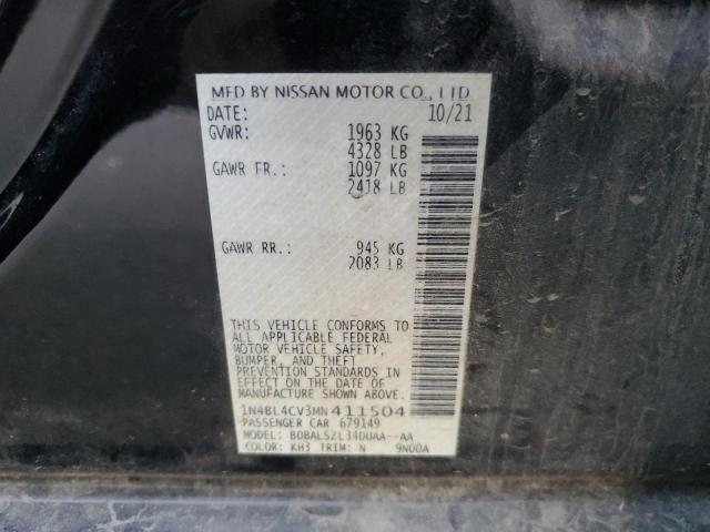 1N4BL4CV3MN411504 | 2021 NISSAN ALTIMA SR