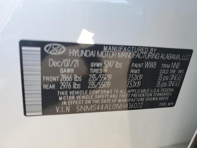 5NMS44AL0NH416022 | 2022 Hyundai santa fe limited