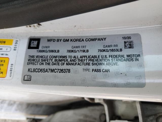 2021 CHEVROLET SPARK 1LT - KL8CD6SA7MC726378