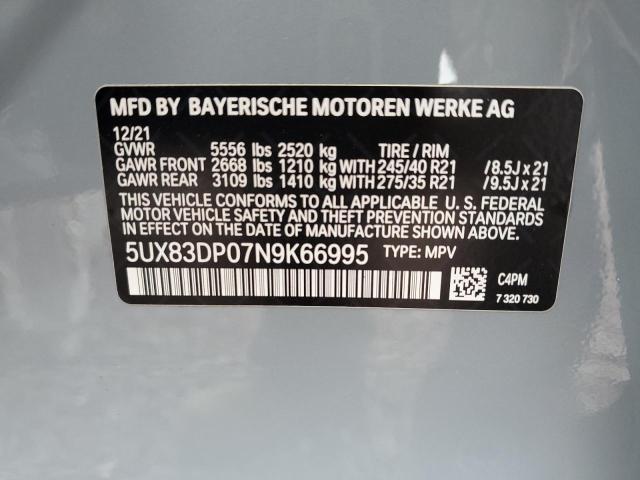 5UX83DP07N9K66995 | 2022 BMW X3 M40I