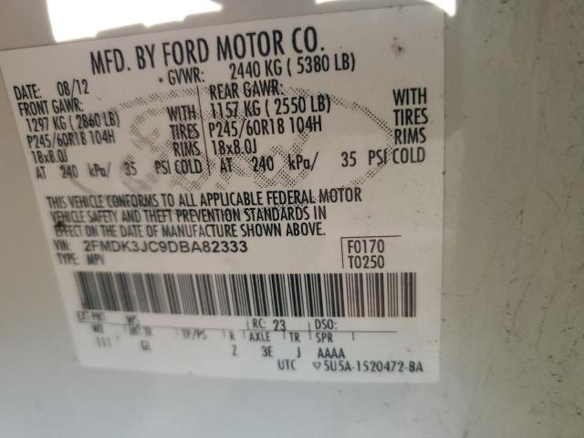 2FMDK3JC9DBA82333 | 2013 Ford edge sel