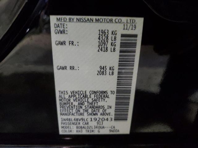 2020 Nissan Altima S VIN: 1N4BL4BV9LC192043 Lot: 82760753