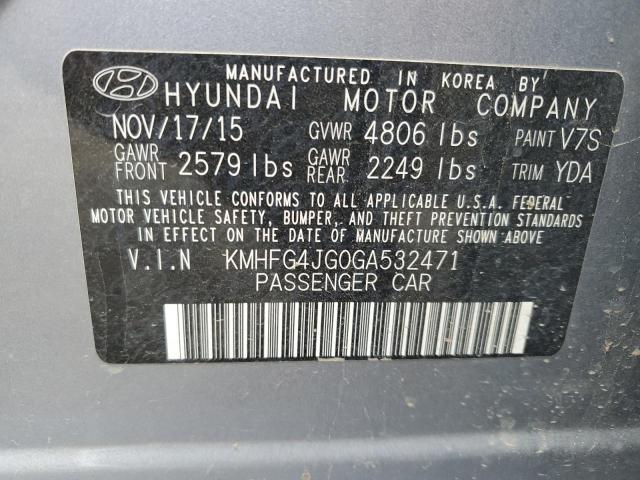 2016 HYUNDAI AZERA KMHFG4JG0GA532471