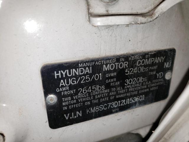 KM8SC73D12U153601 | 2002 Hyundai santa fe gls