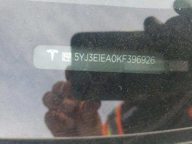 5YJ3E1EA0KF396926 | 2019 Tesla model 3